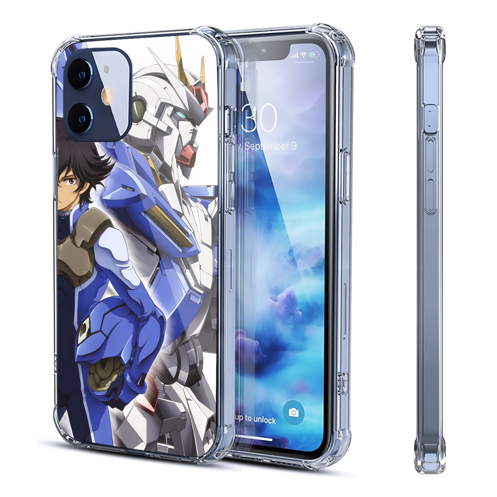 （画像用） 機動戦士ガンダム Mobile Suit Gundam 【iPhone 12シリーズ対応】透明スマホケース（クリアソフトケース）
